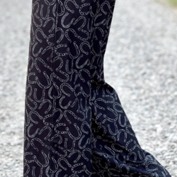 NWT! Western Turquoise Haven Black horseshoe Patterned Women's trousers - Picture 4 of 4